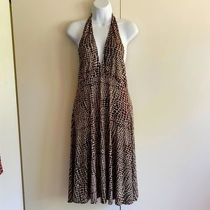 NWOT- cheetah print halter dress. Sz 14